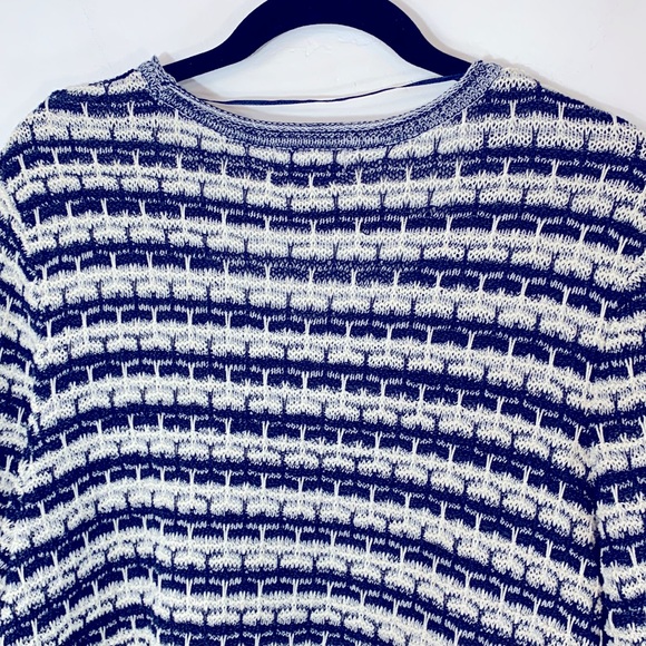 JM Collection Woman Plus Size 1X Textured Lightweight Blue Pullover Sweater Top - Picture 11 of 14